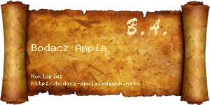 Bodacz Appia névjegykártya